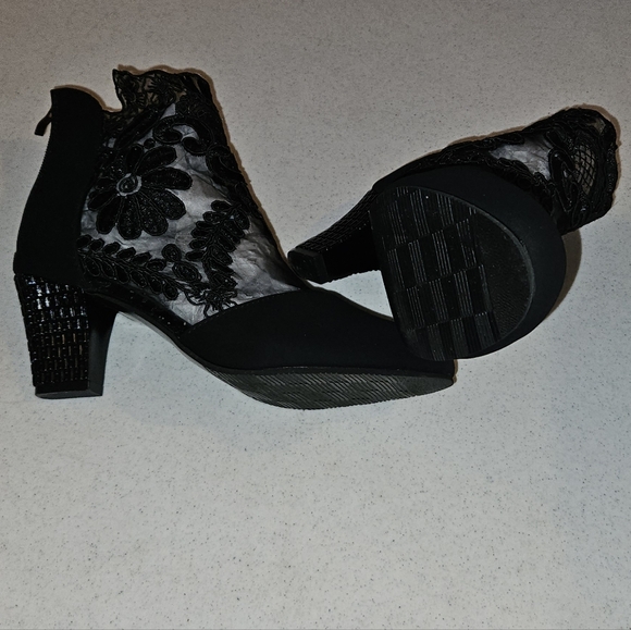 Hollow Mesh Women's Sandals Lace High Heel - Picture 6 of 14